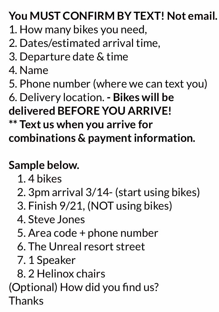 bike rental terms
